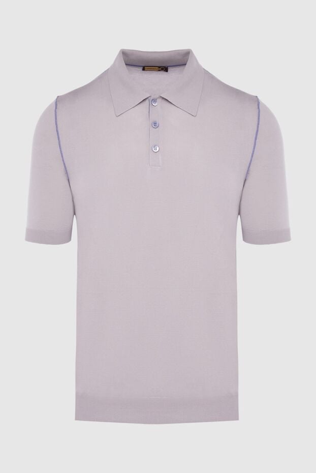 Zilli polo from silk, viscose and crocodile leather purple men's 167661 - photo 1