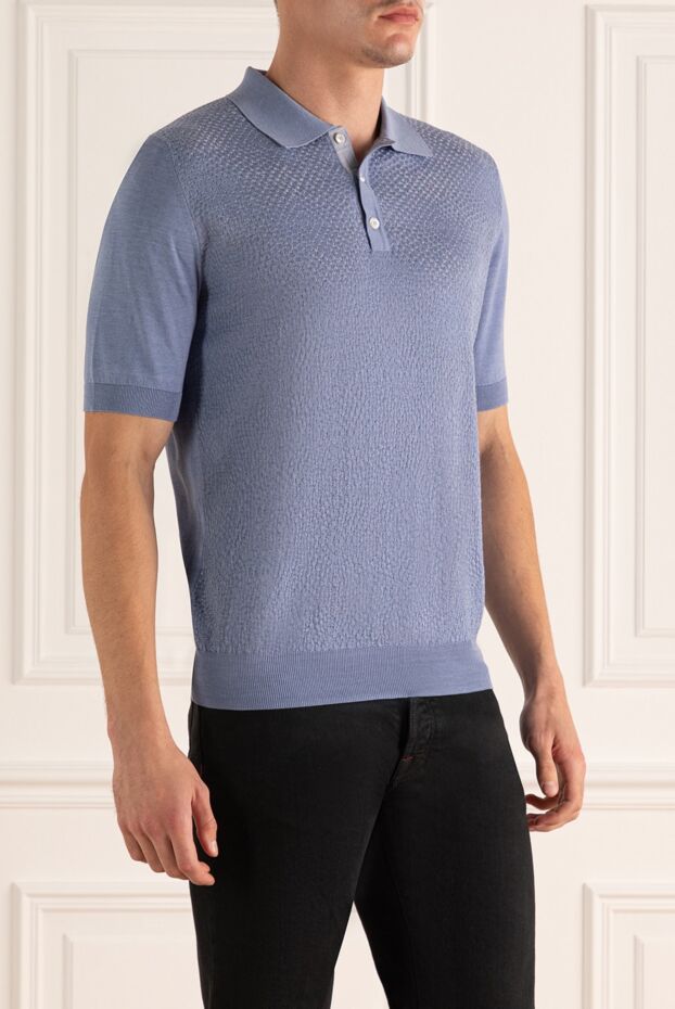 Zilli polo from cotton, silk and crocodile leather purple men's 167669 - photo 3