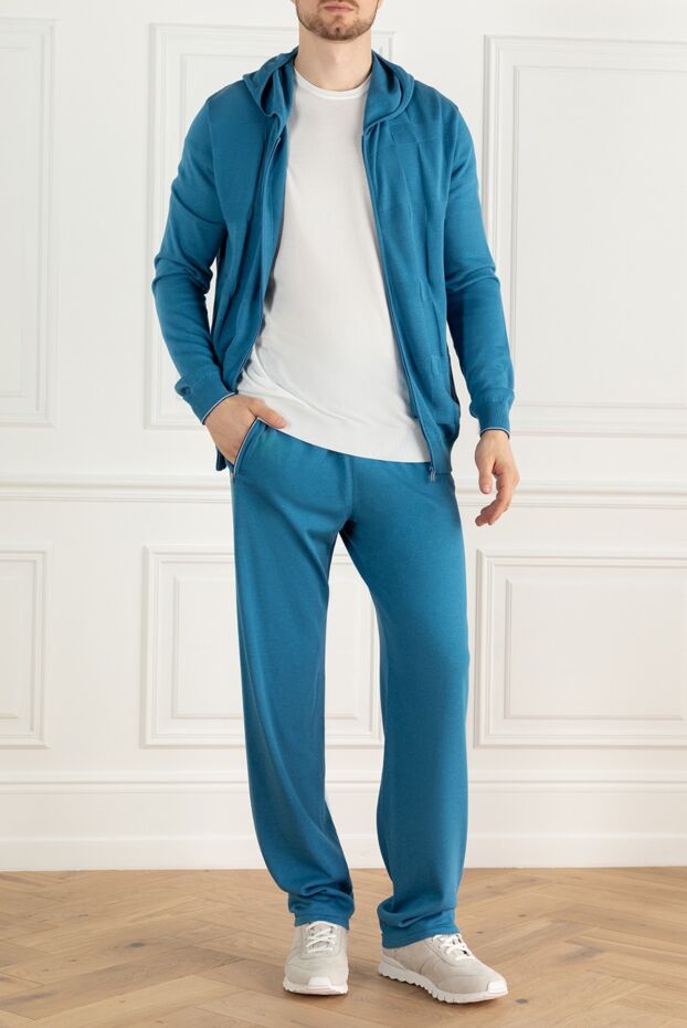 Zilli man men's sports suit made of cotton and silk, blue buy with prices and photos 167709 - photo 2