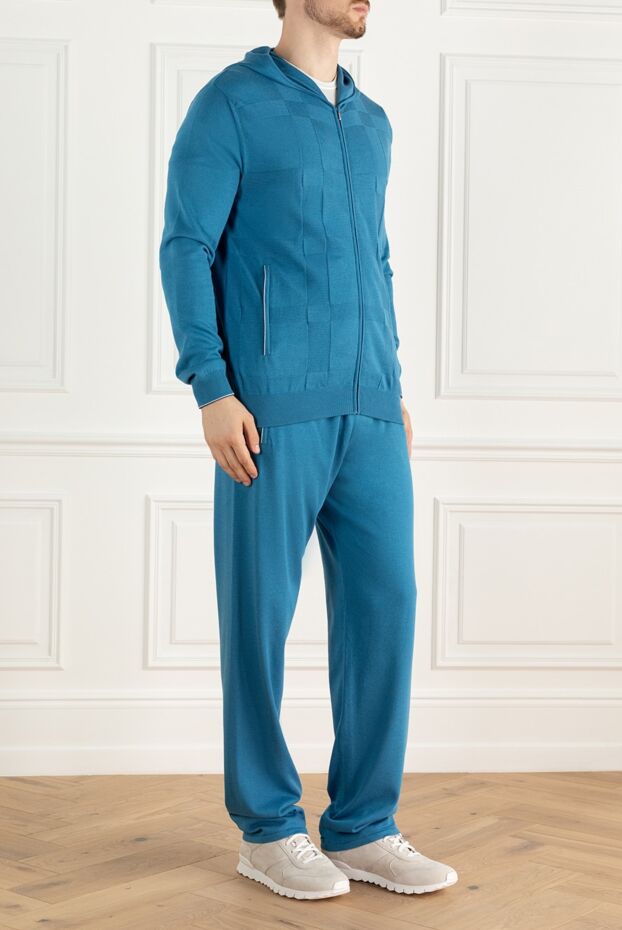 Zilli men's sports suit made of cotton and silk blue 167709 - photo 3