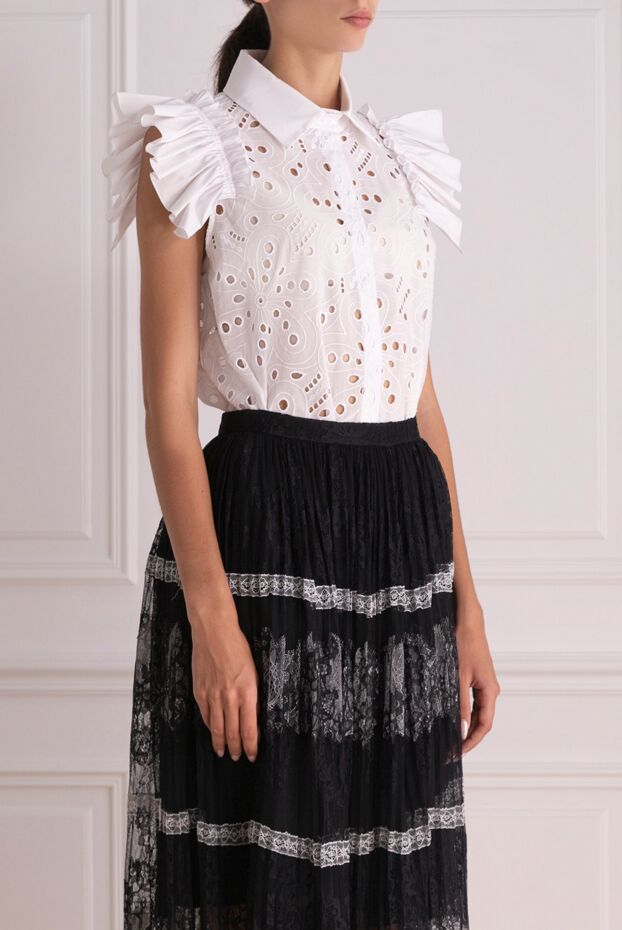 D.Exterior women's blouse with embroidery and ruffles white 167773 - photo 3