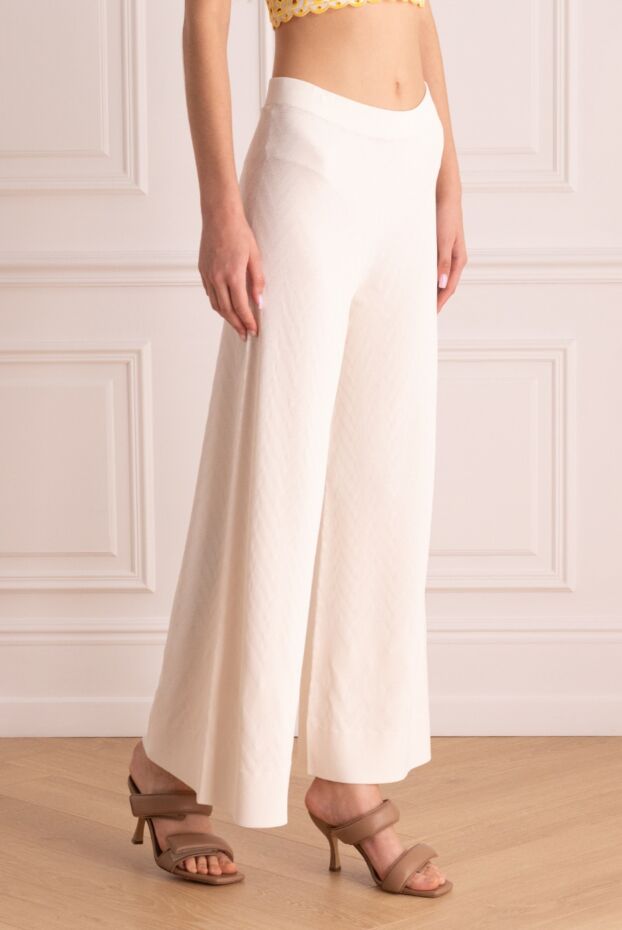 D.Exterior women's pants with a herringbone pattern white 167783 - photo 3