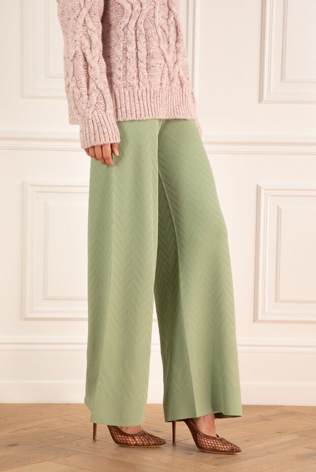 D.Exterior green viscose and polyester pants for women 167784 - photo 3