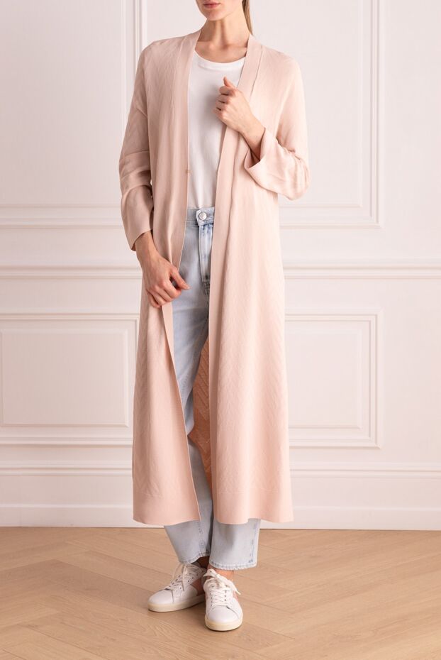 D.Exterior beige viscose and polyester cardigan for women 167785 - photo 2