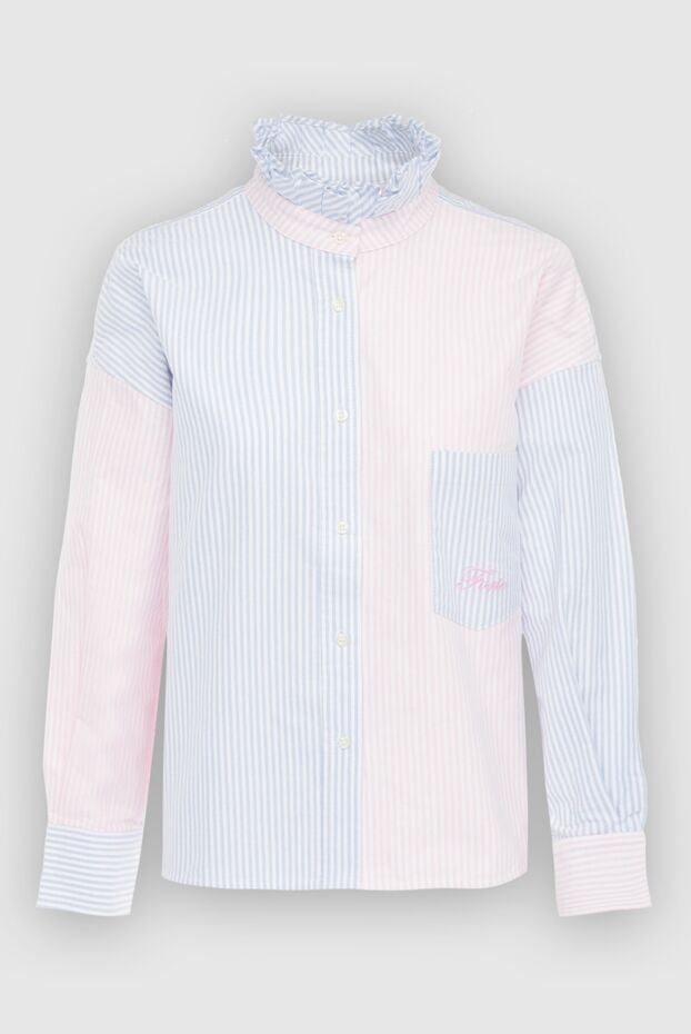 Forte dei Marmi Couture women's cotton blouse in pink and blue stripes 167789 - photo 1