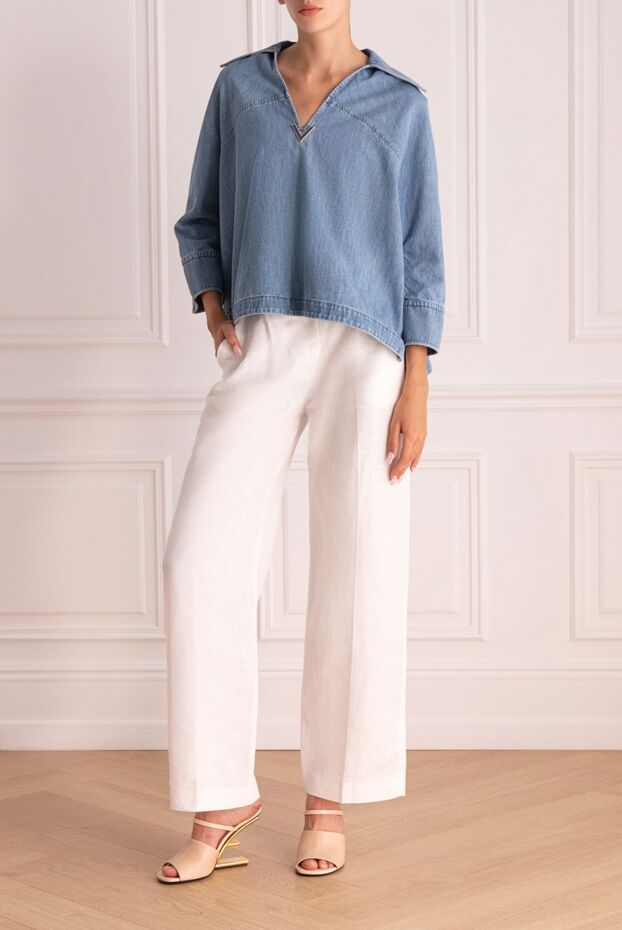 Forte dei Marmi Couture woman white linen and cotton trousers for women buy with prices and photos 167806 - photo 2