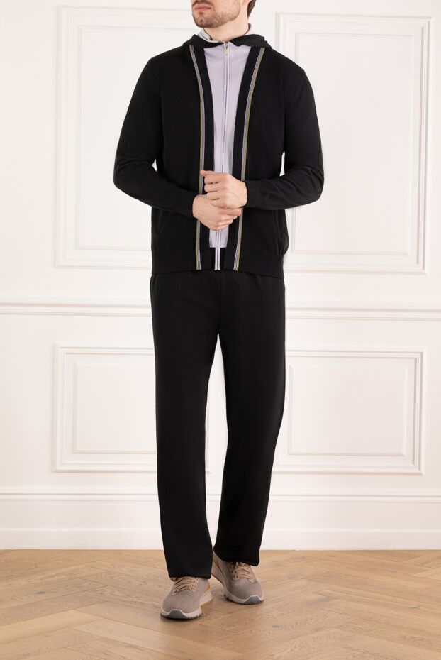 Zilli man men's sports suit made of cashmere and silk, black 167813 - photo 2