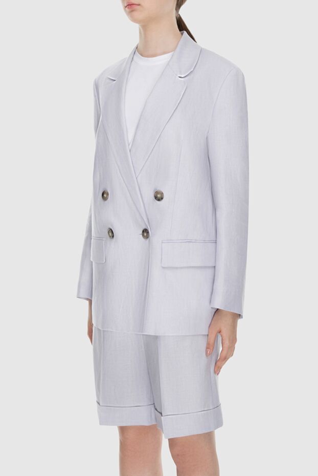 Peserico suit with shorts made of linen purple for women 167870 - photo 3