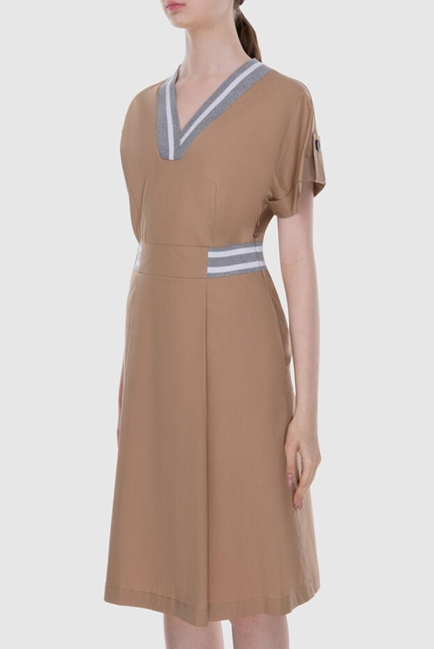 Peserico beige v-neck dress with contrasting inserts women's 167873 - photo 3