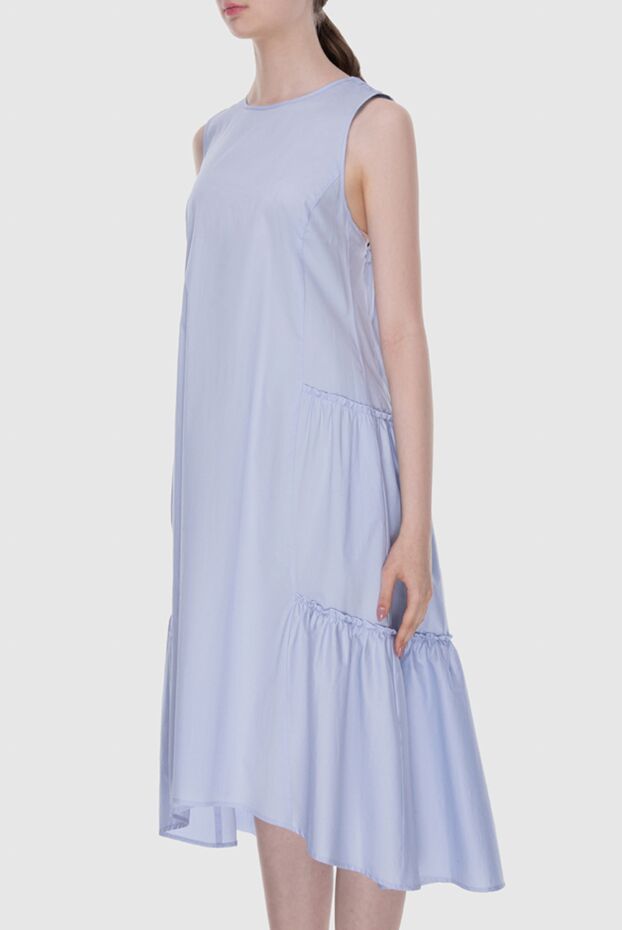 Peserico blue dress with a tiered skirt sleeveless women's 167874 - photo 3
