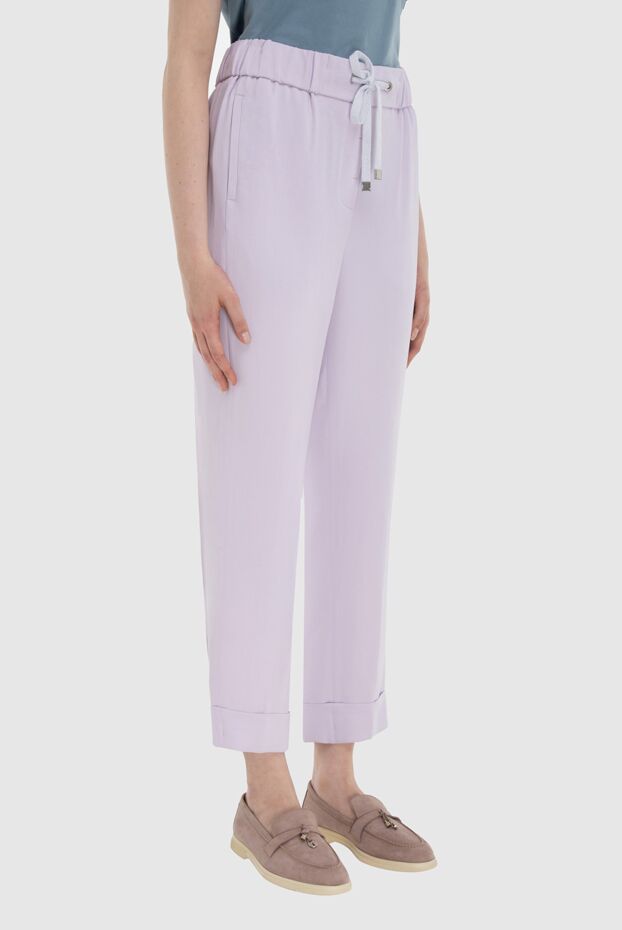 Peserico pants made of acetate and purple cupri for women 167892 - photo 3