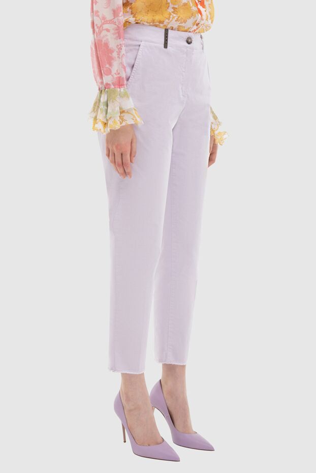 Peserico women's purple cotton pants 167908 - photo 3