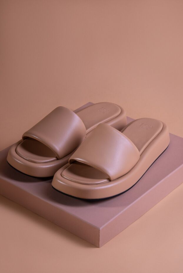 Erika Cavallini women's slippers with a contrasting stripe on the sole, beige 167983 - photo 2