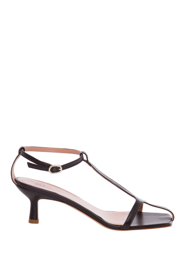 Erika Cavallini black leather t-strap open toe sandals 167985 - photo 1