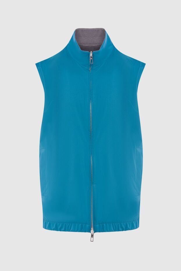 Loro Piana blue reversible vest in a combination of wind microfiber and knitted wool wish men's 167988 - photo 1