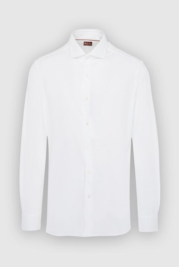 Loro Piana men's white slim-fit shirt made of thin cotton 168036 - photo 1