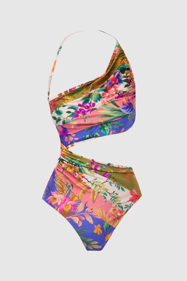 Zimmermann купальник с асимметричным вырезом из эластичной ткани с ярким тропическим принтом 168060 - фото 1