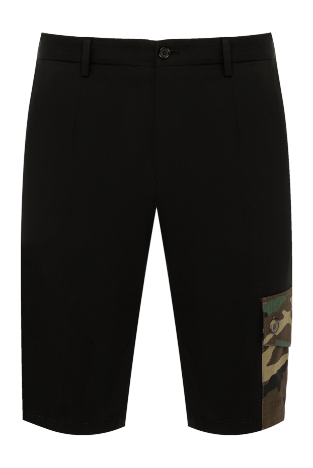 Dolce & Gabbana men's black cotton shorts with camouflage patch pockets 168072 - photo 1