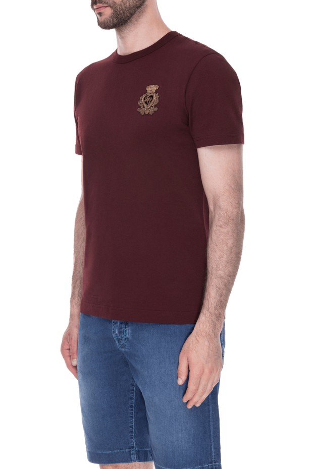Dolce & Gabbana wine cotton t-shirt with royal chevron 168079 - photo 3