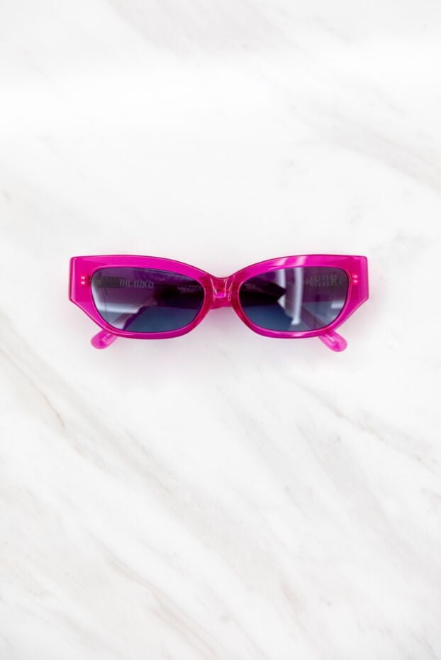 Linda Farrow sunglasses with pink transparent frame and blue lenses 168086 - photo 2