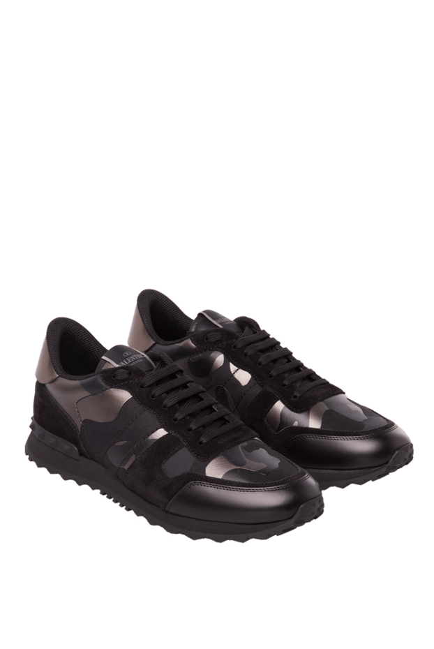 Valentino man sneakers in leather and canvas black for men buy with prices and photos 168142 - photo 2