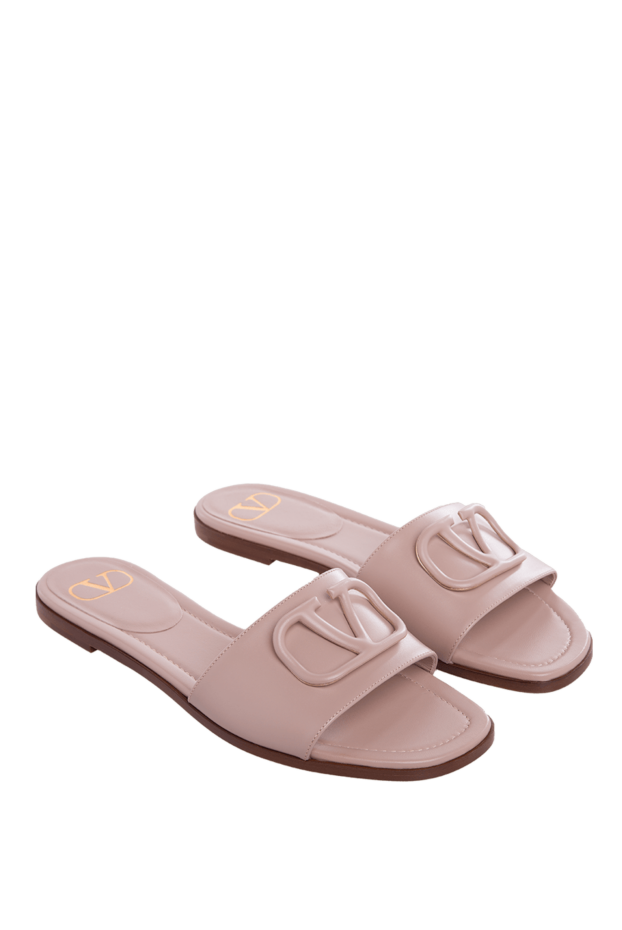 Valentino smooth leather slippers with pink vlogo logo 168164 - photo 3