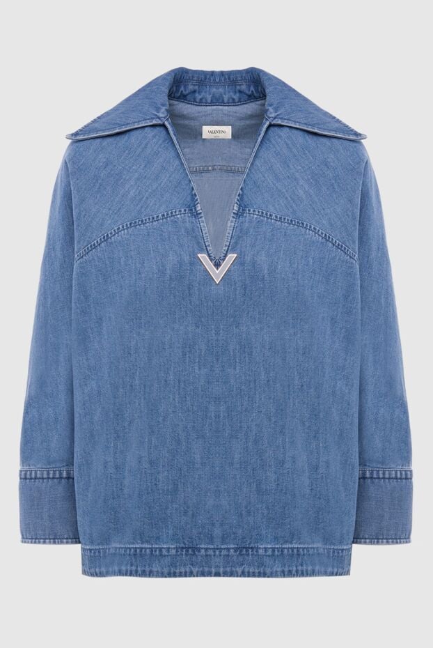 Valentino жіночі блуза з бавовни синя жіноча купити фото з цінами 168171 - фото 1