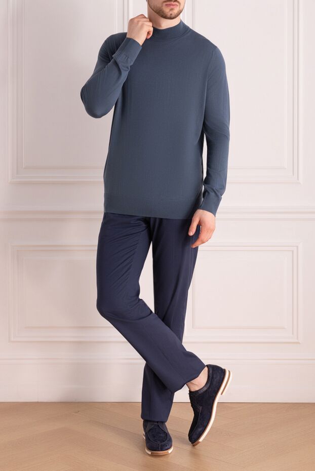 Cesare di Napoli мужские брюки синие мужские купить с ценами и фото 168179 - фото 2