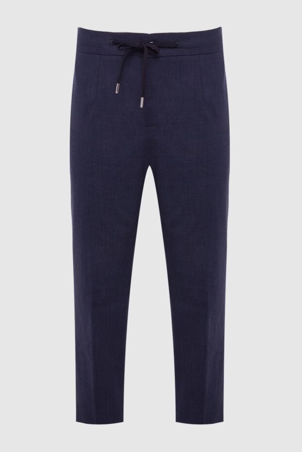 Cesare di Napoli men's dark blue trousers with drawstring 168191 - photo 1