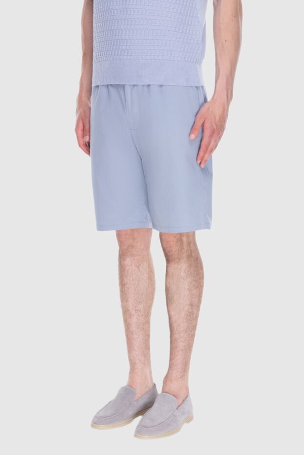 Cesare di Napoli summer men's shorts with a drawstring waistband in blue 168208 - photo 3