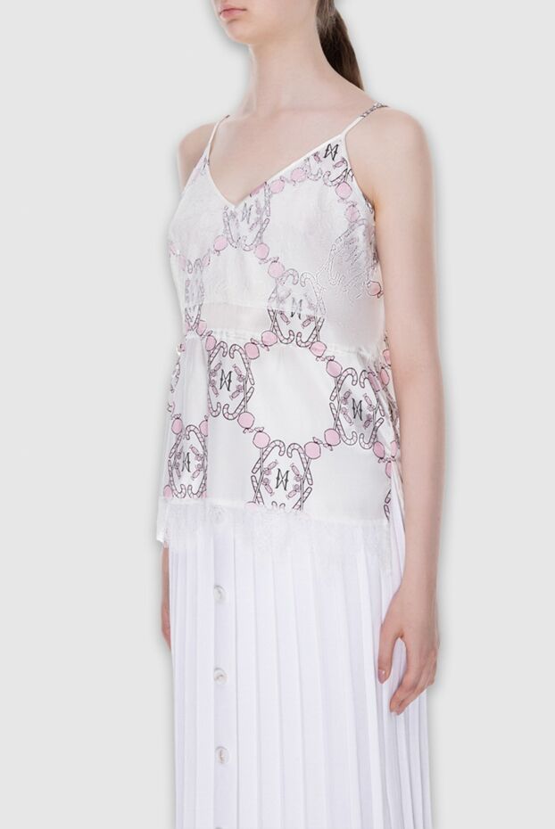 Max&Moi women's white top made of silk and elastane with a print 168222 - photo 3
