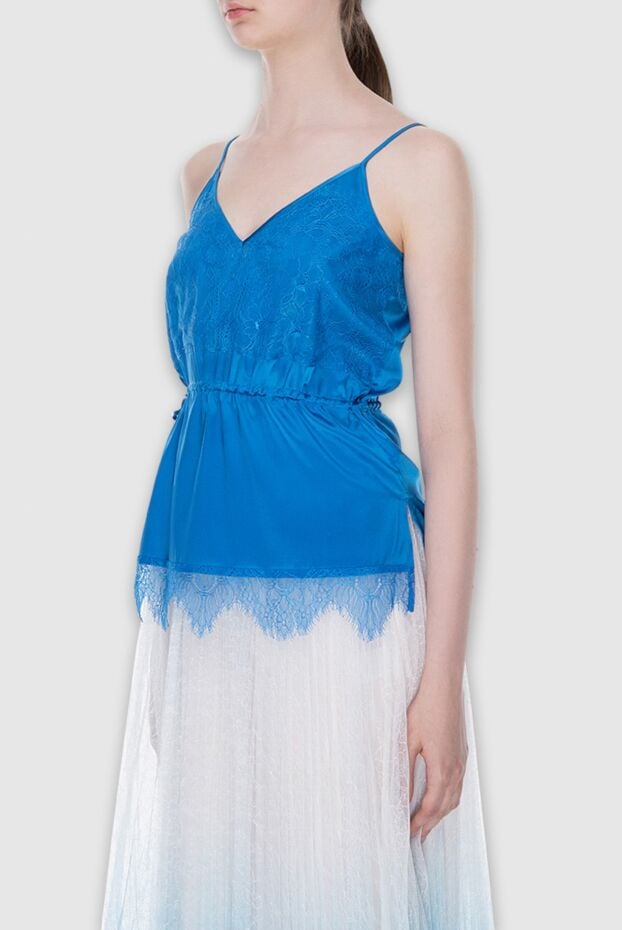 Max&Moi women's blue top made of silk and elastane 168223 - photo 3