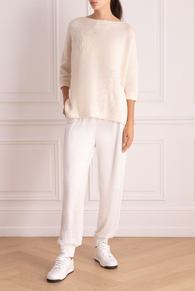 Max&Moi woman white linen trousers for women buy with prices and photos 168251 - photo 2