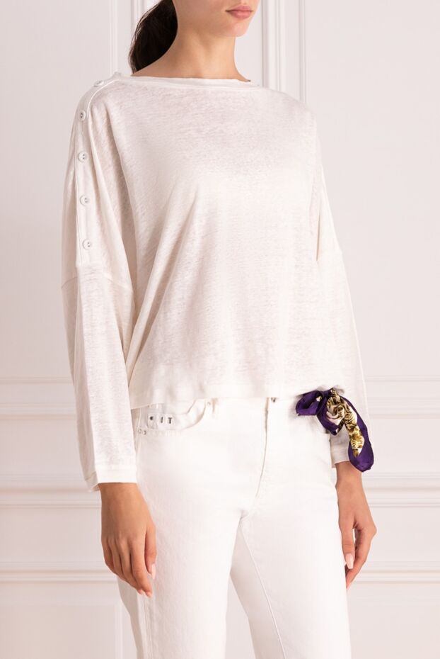 Max&Moi women's linen blouse with decorative buttons white 168252 - photo 3