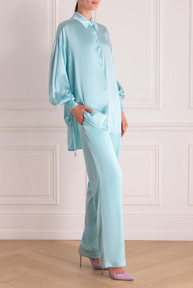 Max&Moi silk women's blue long sleeve walking suit 168256 - photo 3