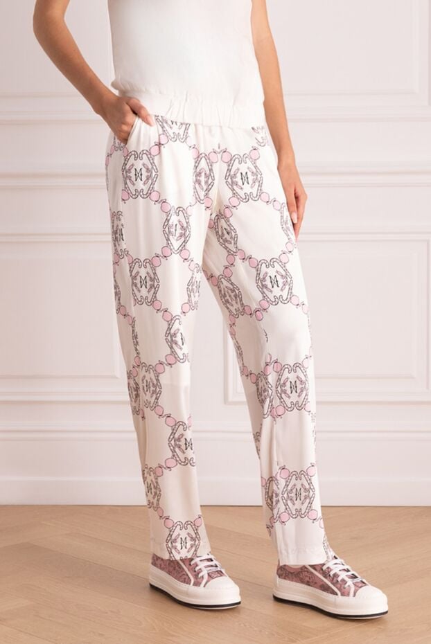 Max&Moi women's pants with logo print white 168261 - photo 3