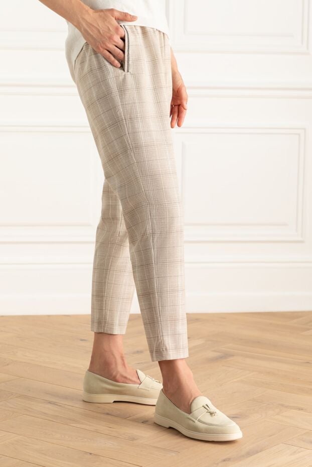 Panicale women's beige plaid pants 168274 - photo 3