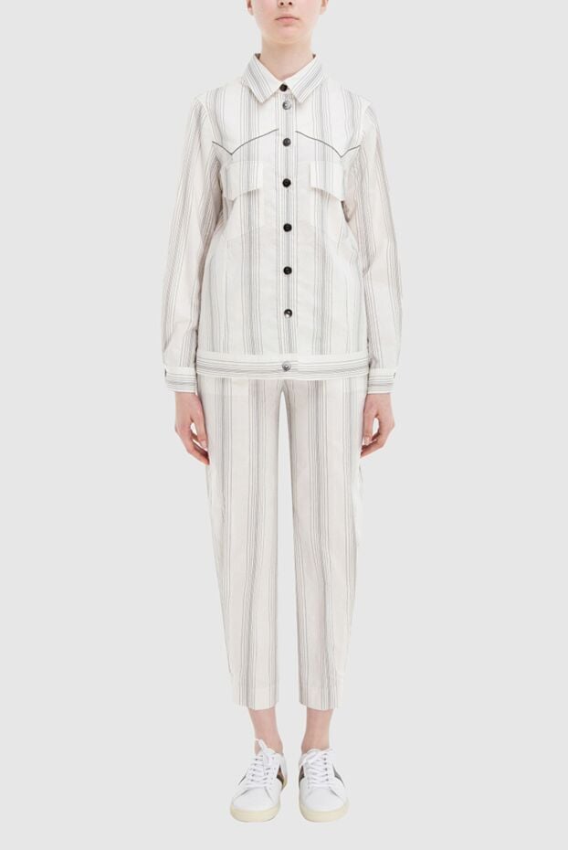 Panicale women's blouse in striped pattern white 168278 - photo 2