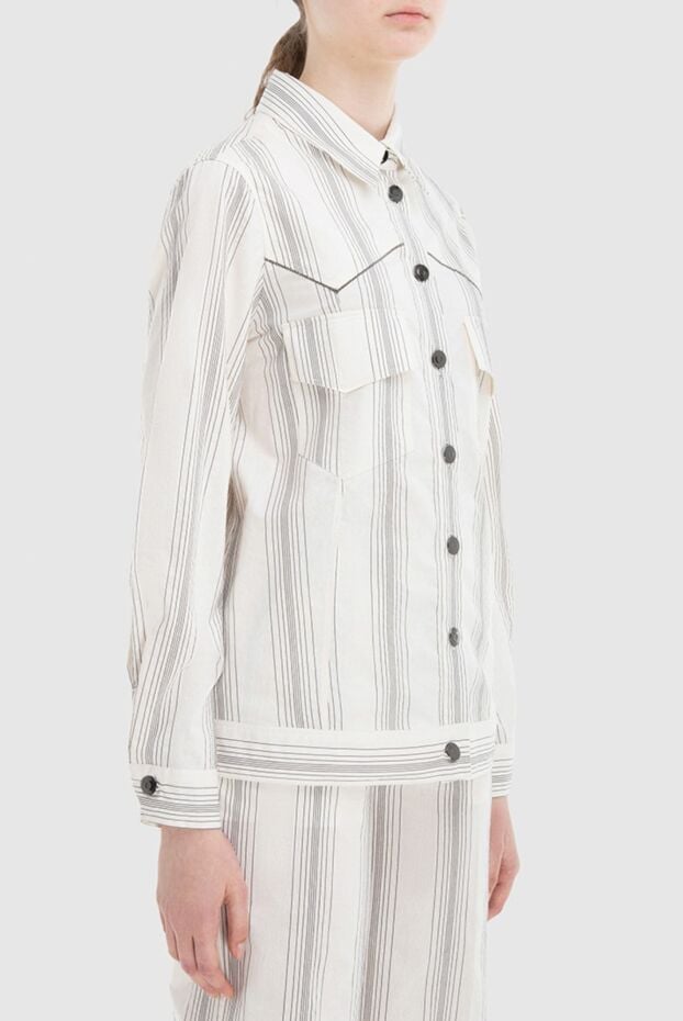 Panicale women's blouse in striped pattern white 168278 - photo 3