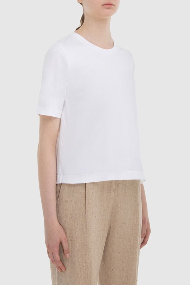 Panicale women's cotton blouse with pleats white 168292 - photo 3