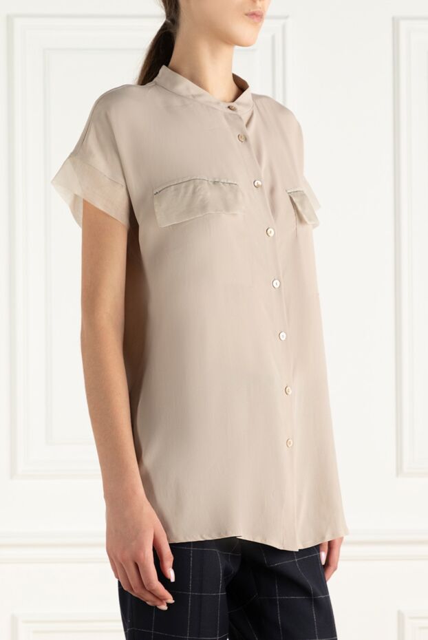 Panicale women's long blouse with pockets beige 168294 - photo 3