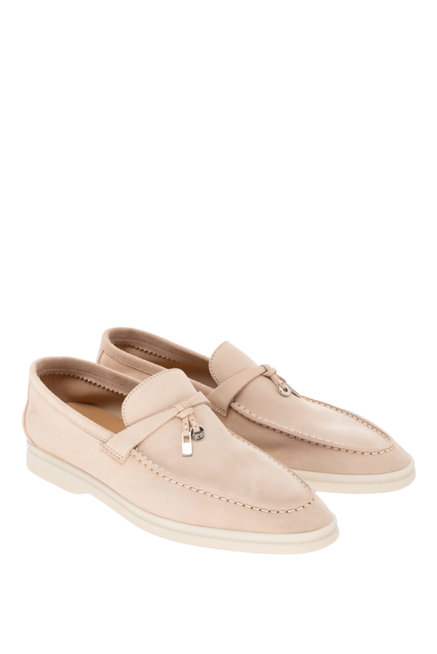 Loro Piana loafers women's suede with metal accessory beige 168313 - photo 3