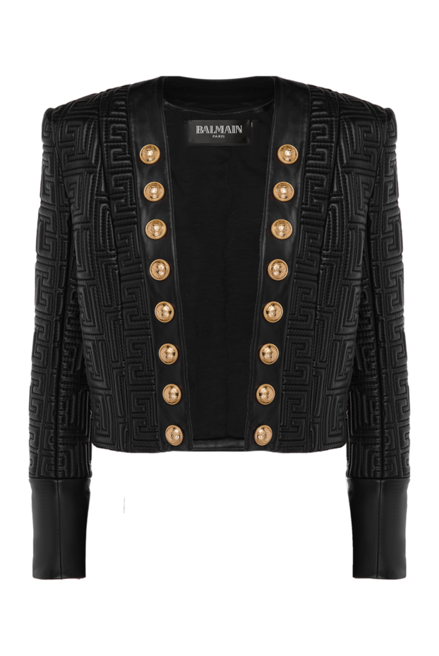 Balmain black jacket with textured pattern and gold leather buttons 168341 - photo 1