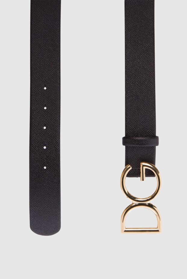 Dolce & Gabbana women's black belt with textured leather and logo 168398 - photo 3