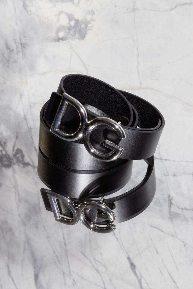 Dolce & Gabbana black smooth leather belt with metal buckle dg 168399 - photo 2