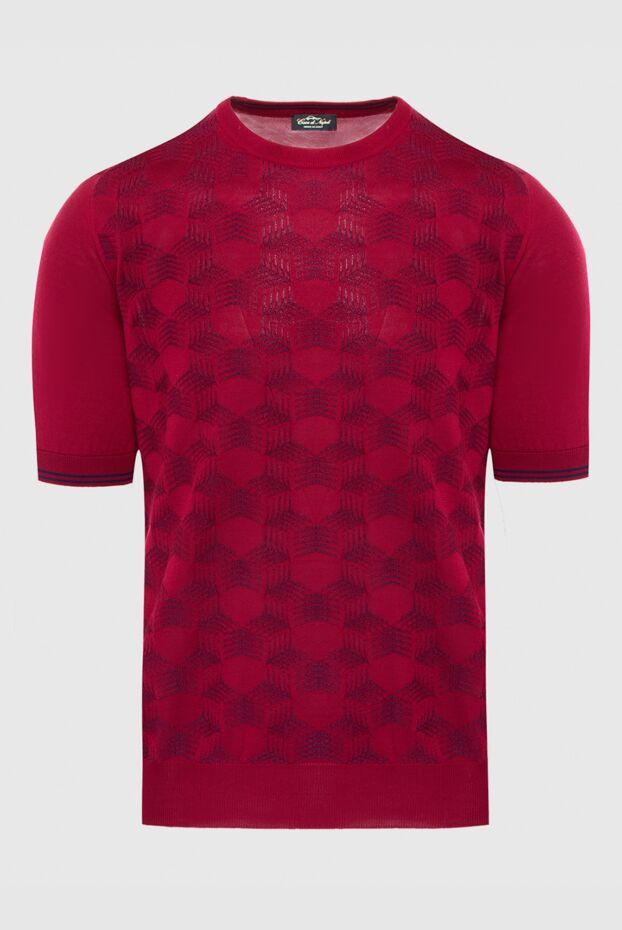 Cesare di Napoli man red silk short sleeve jumper for men buy with prices and photos 168419 - photo 1