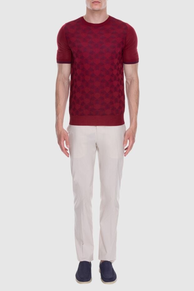 Cesare di Napoli burgundy silk jumper with a contrasting fantasy pattern (markdown) 195679 - photo 2