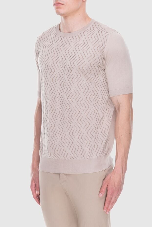 Cesare di Napoli silk jumper with short sleeves and a raised geometric motif 168425 - photo 3