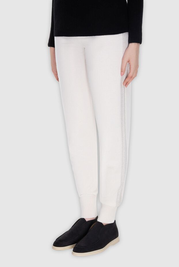 D.Exterior jersey trousers with elastic cuffs and shimmery piping 168438 - photo 3