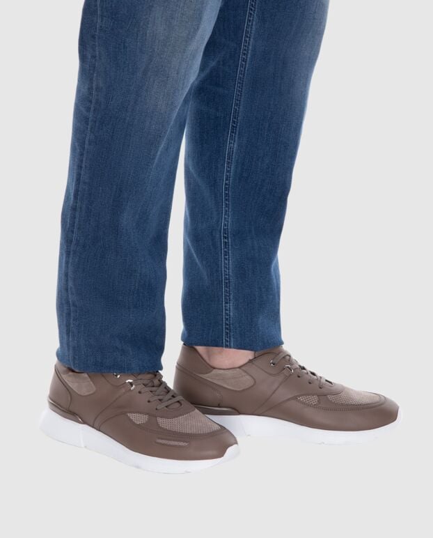 Stefano Ricci brown leather snickers for men 168444 - photo 2